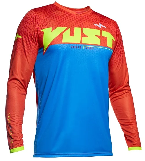Camisa Vust Hard Storm Hexagon Laranja/Azul - Spinelli Motos Boutique